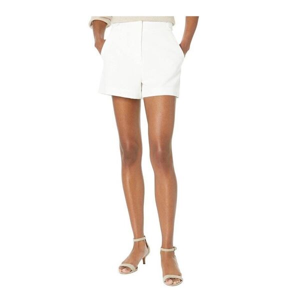 MILLY Aria Cady Sz 6 Button Tab Shorts Ivory Ecru White - Picture 13 of 16